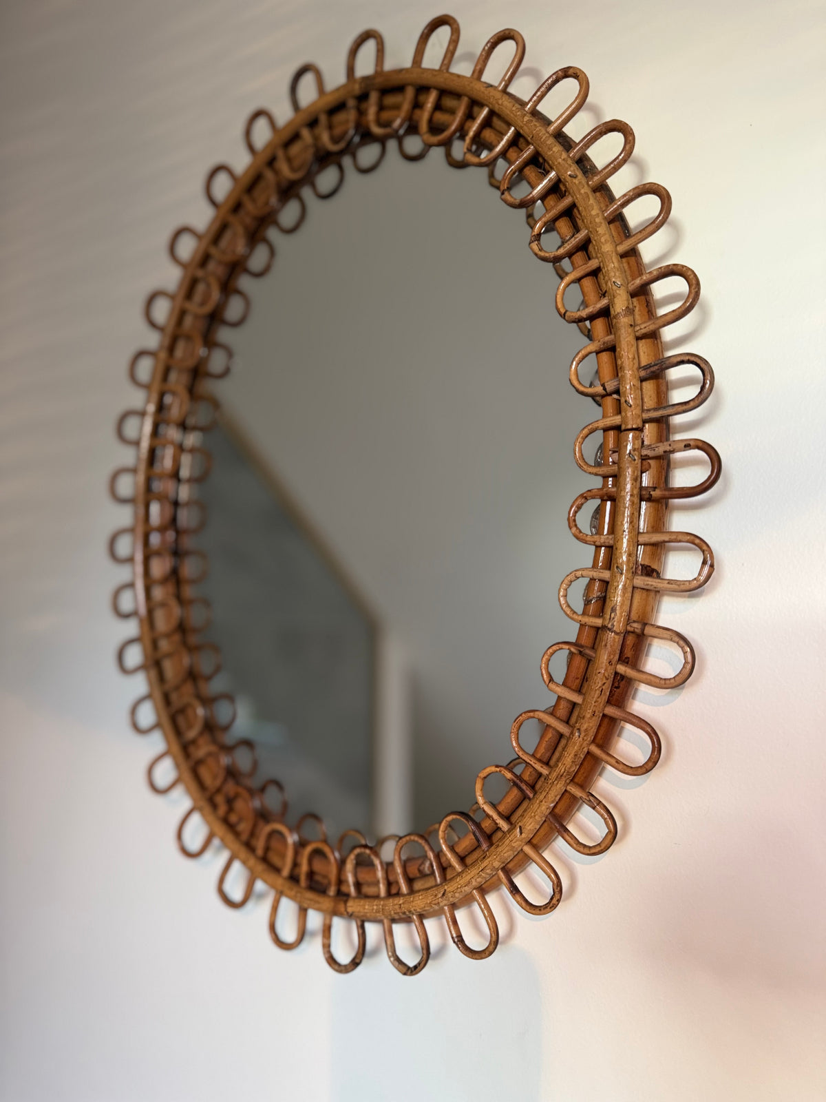 Franco Albini Oval Cane Mirror