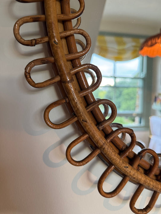Franco Albini Oval Cane Mirror
