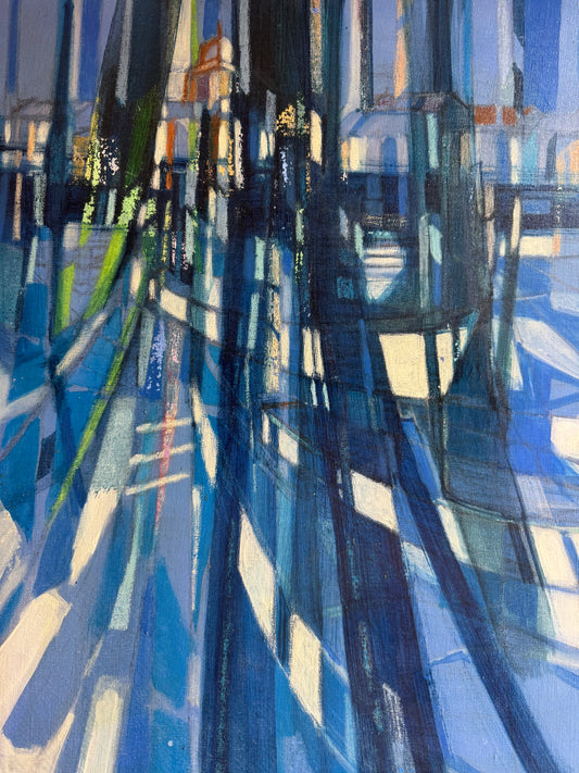 Signed Abstract in Ultramarine
