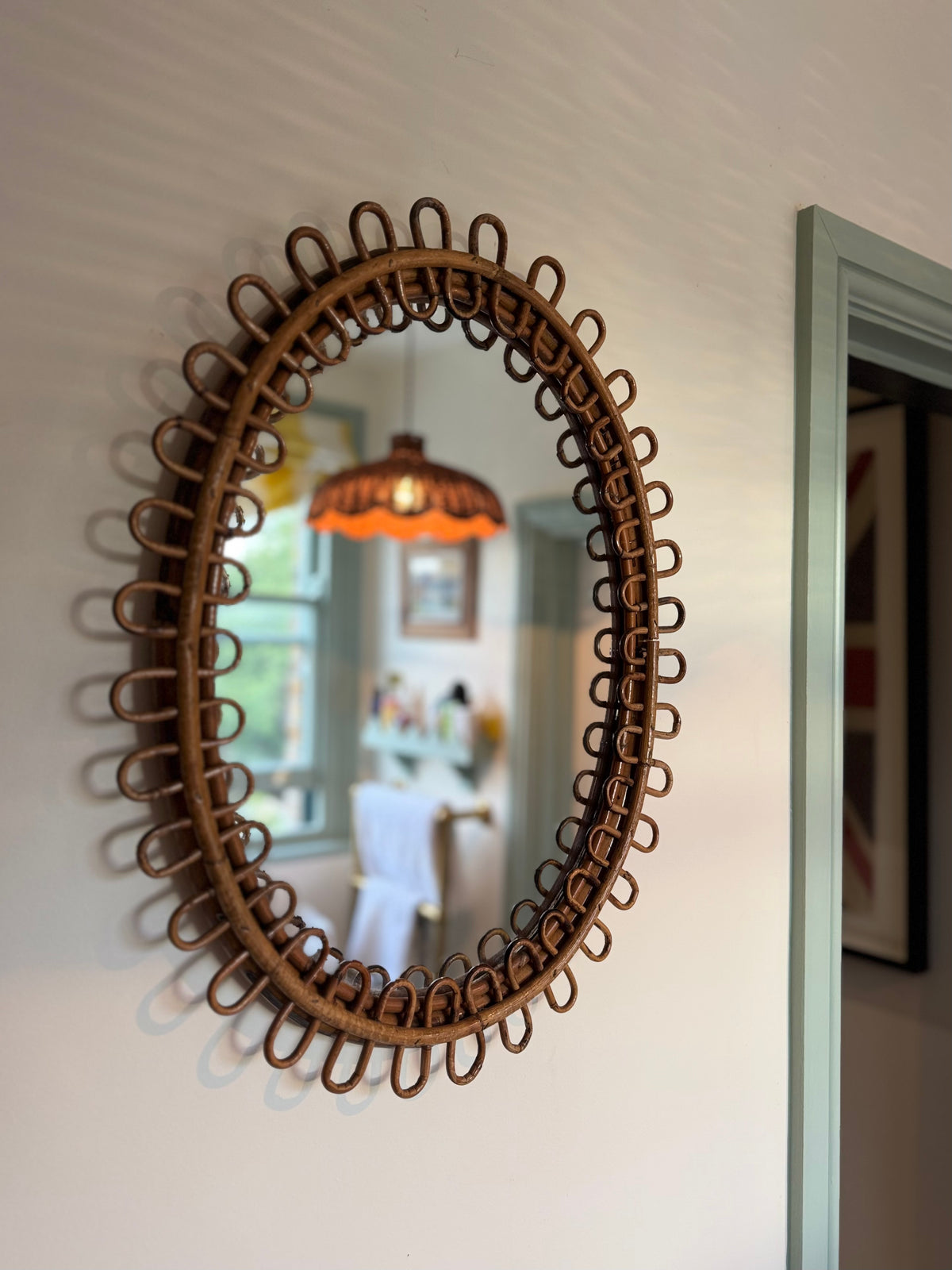 Franco Albini Oval Cane Mirror