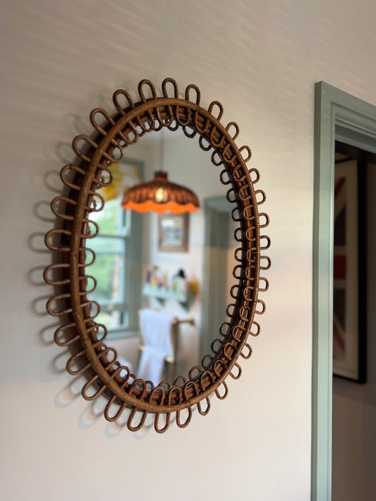Franco Albini Oval Cane Mirror