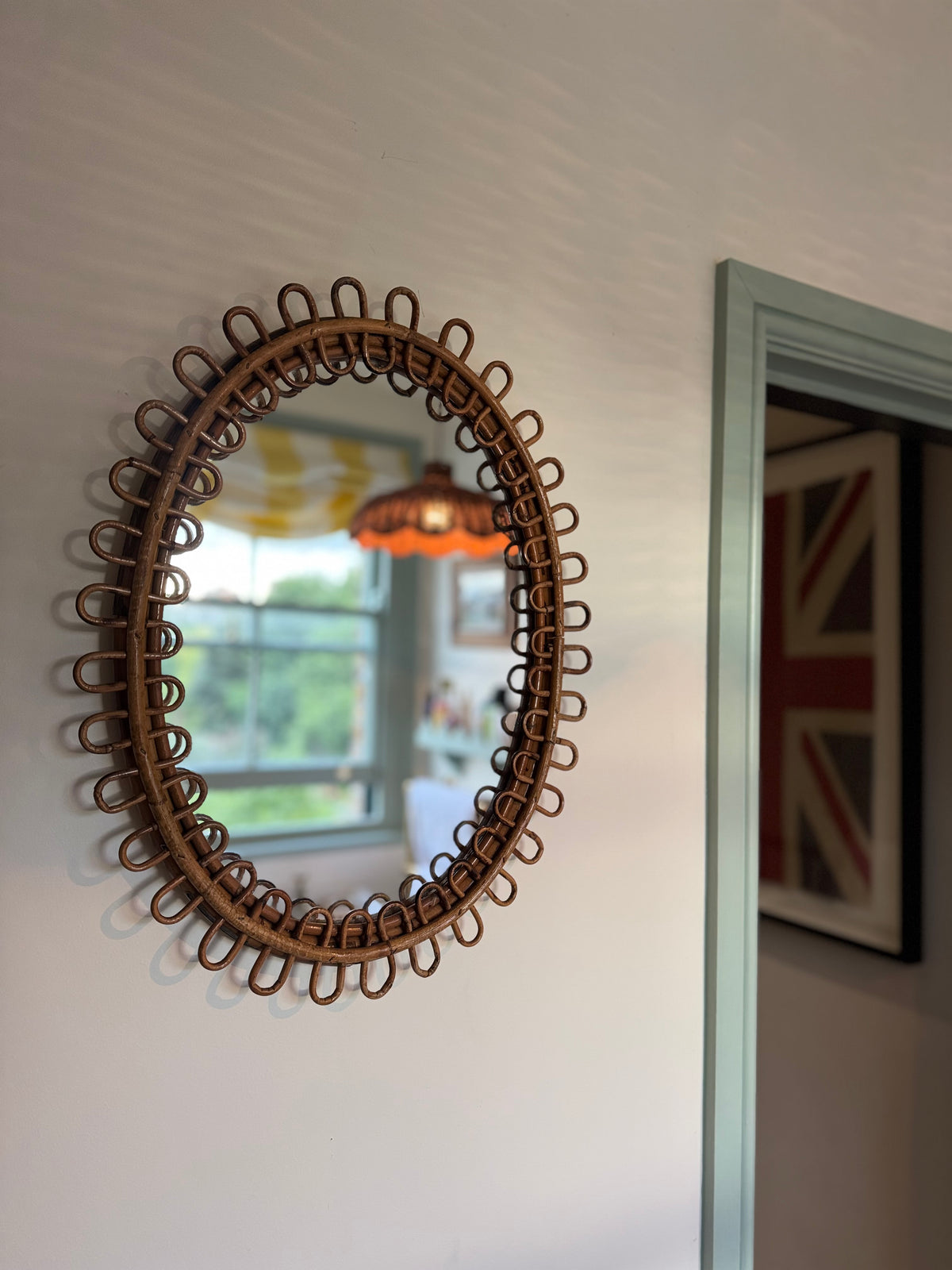 Franco Albini Oval Cane Mirror
