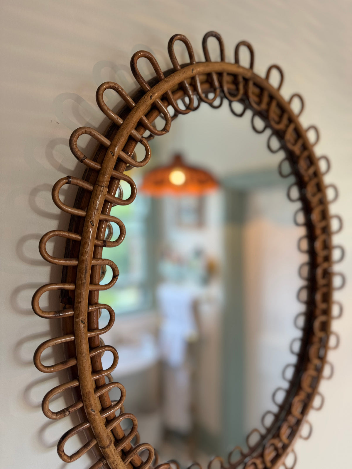 Franco Albini Oval Cane Mirror