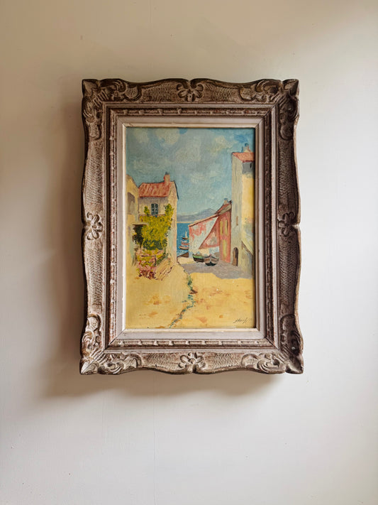 French Coastal Village, dated 1969