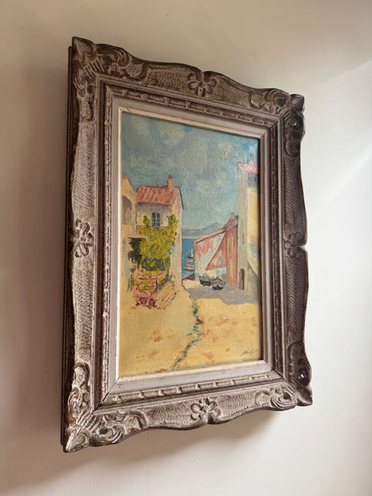 French Coastal Village, dated 1969
