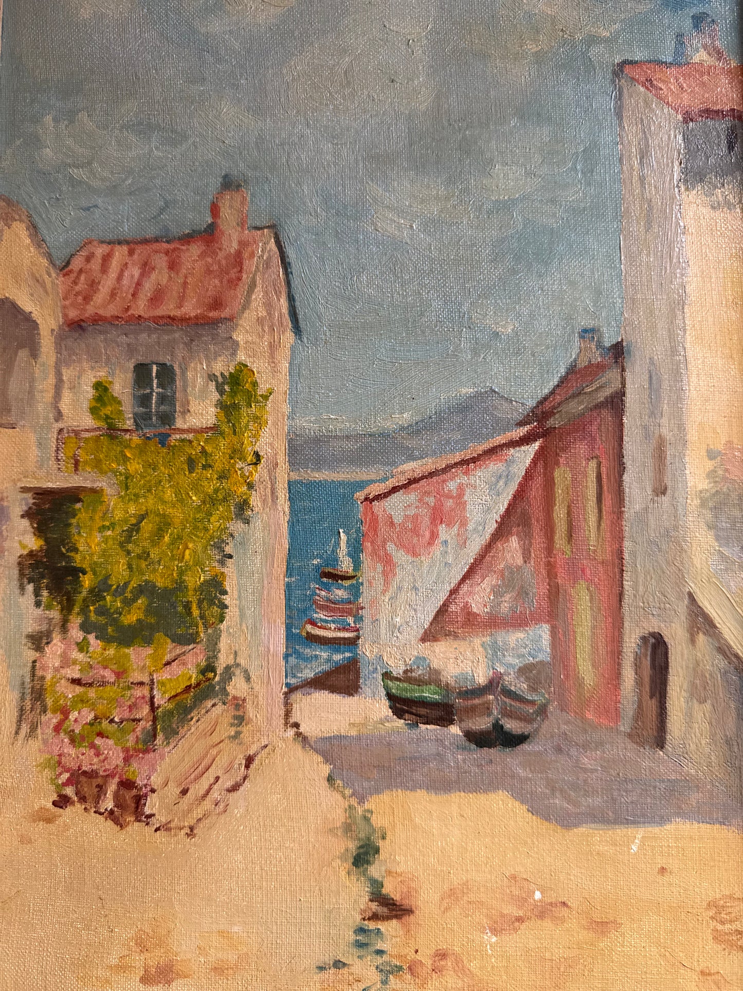 French Coastal Village, dated 1969