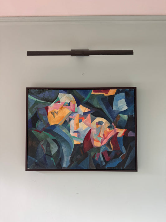 Original Vintage French Abstract Figurative Painting, 1958