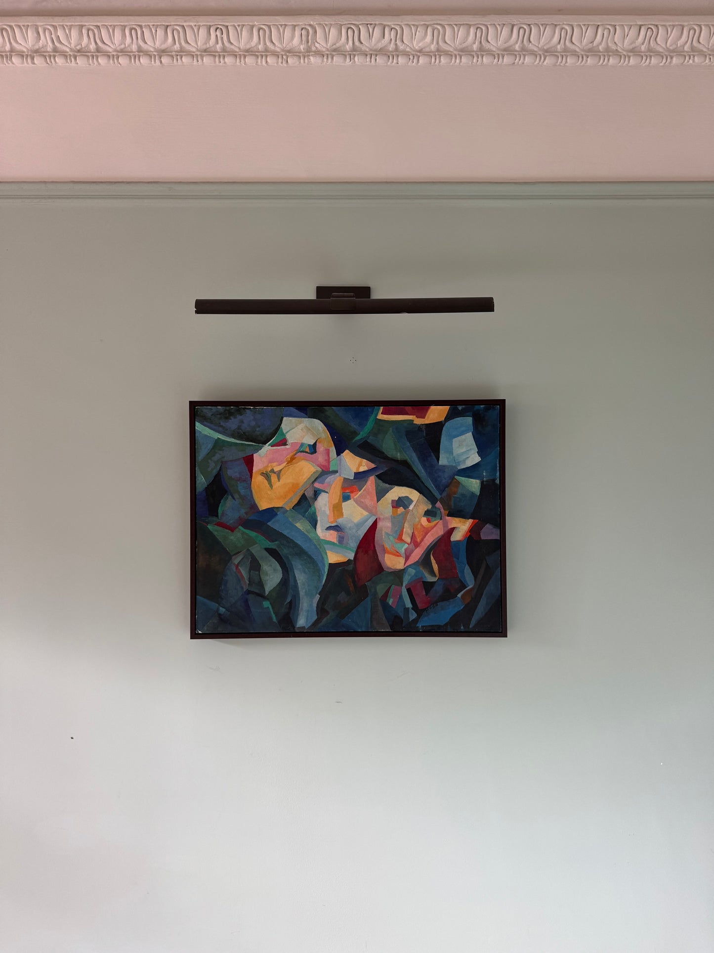 Original Vintage French Abstract Figurative Painting, 1958