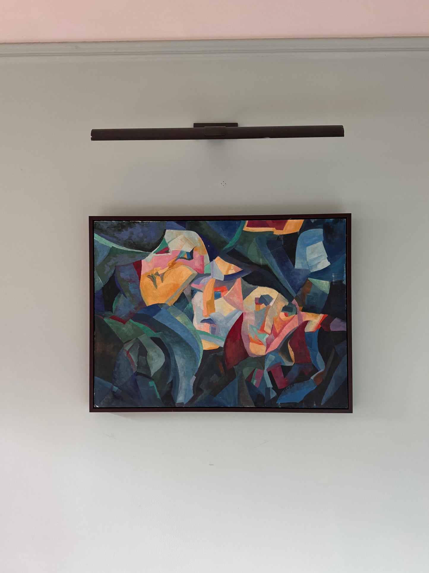 Original Vintage French Abstract Figurative Painting, 1958