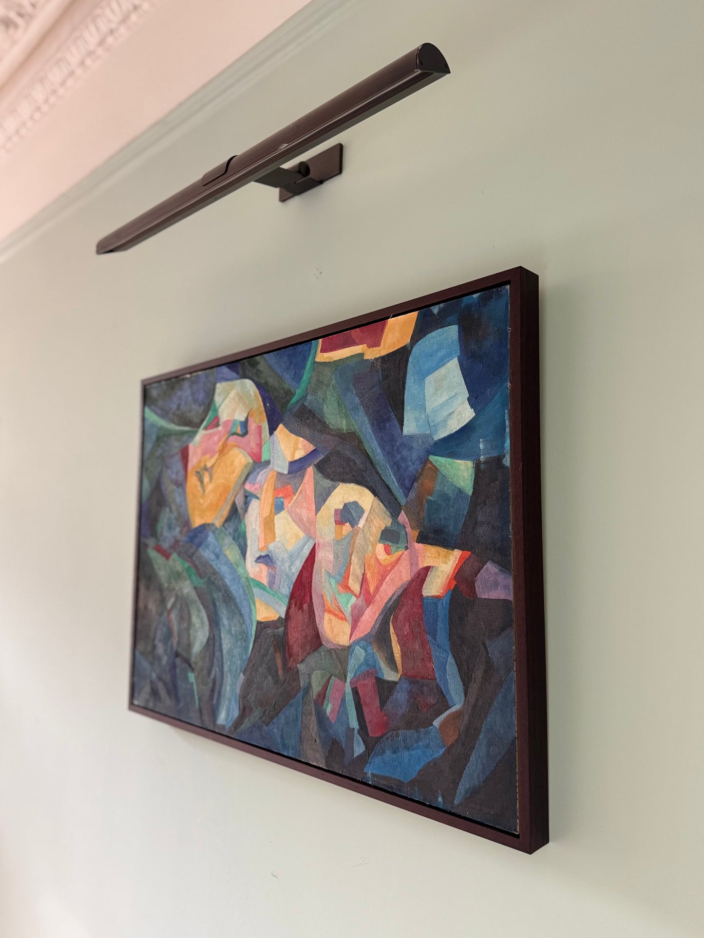 Original Vintage French Abstract Figurative Painting, 1958