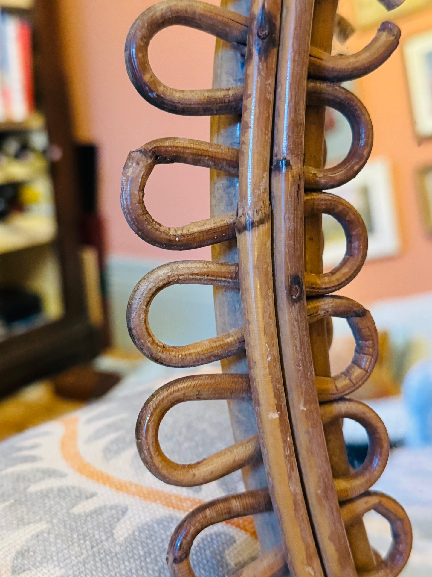 Franco Albini Oval Cane Loop Mirror
