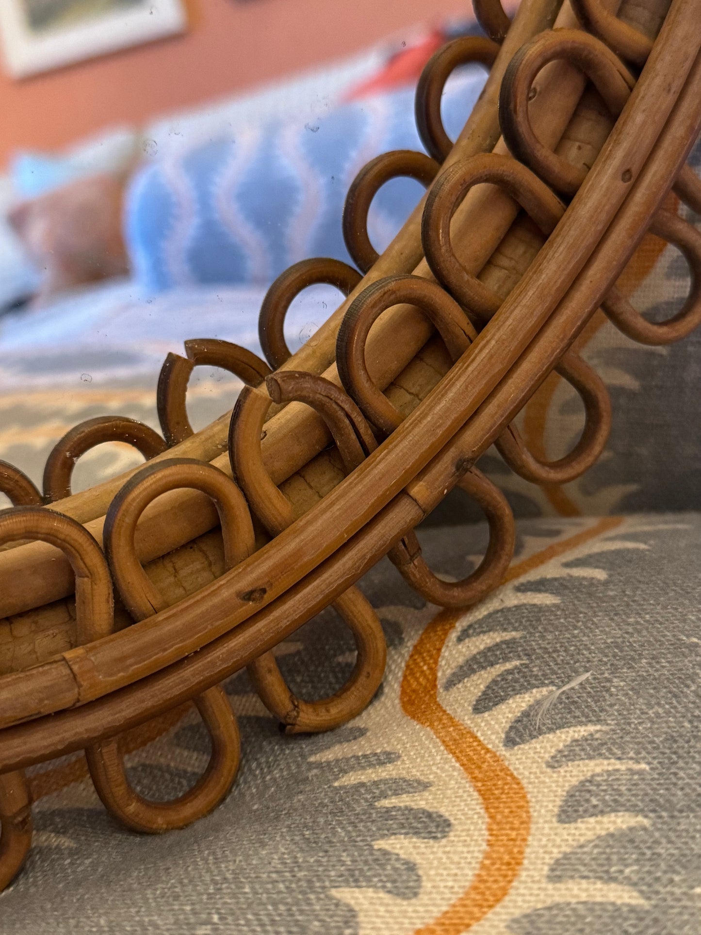 Franco Albini Oval Cane Loop Mirror