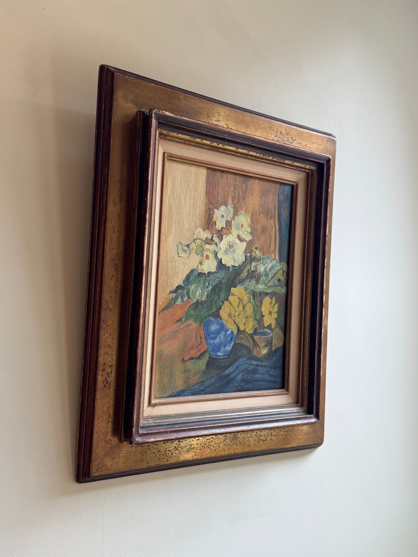Blue Vase with Primroses