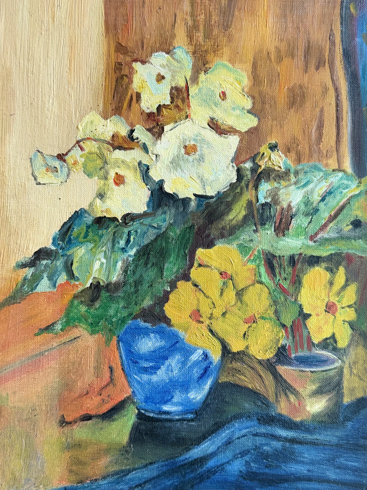 Blue Vase with Primroses