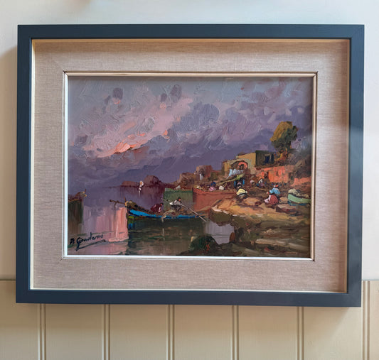 Italian Coastal Oil on Board