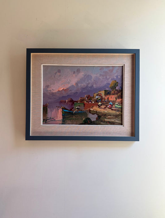 Italian Coastal Oil on Board